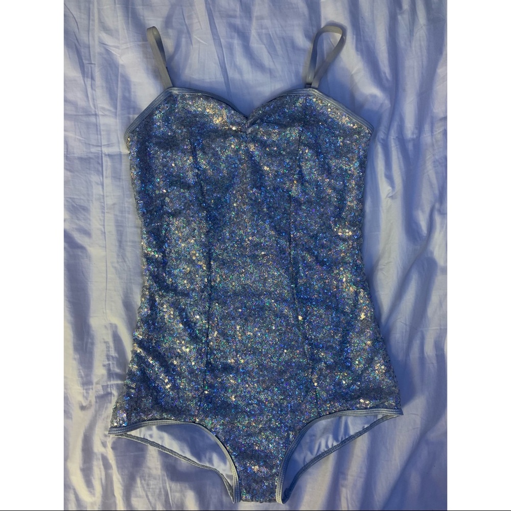 Silver body suit